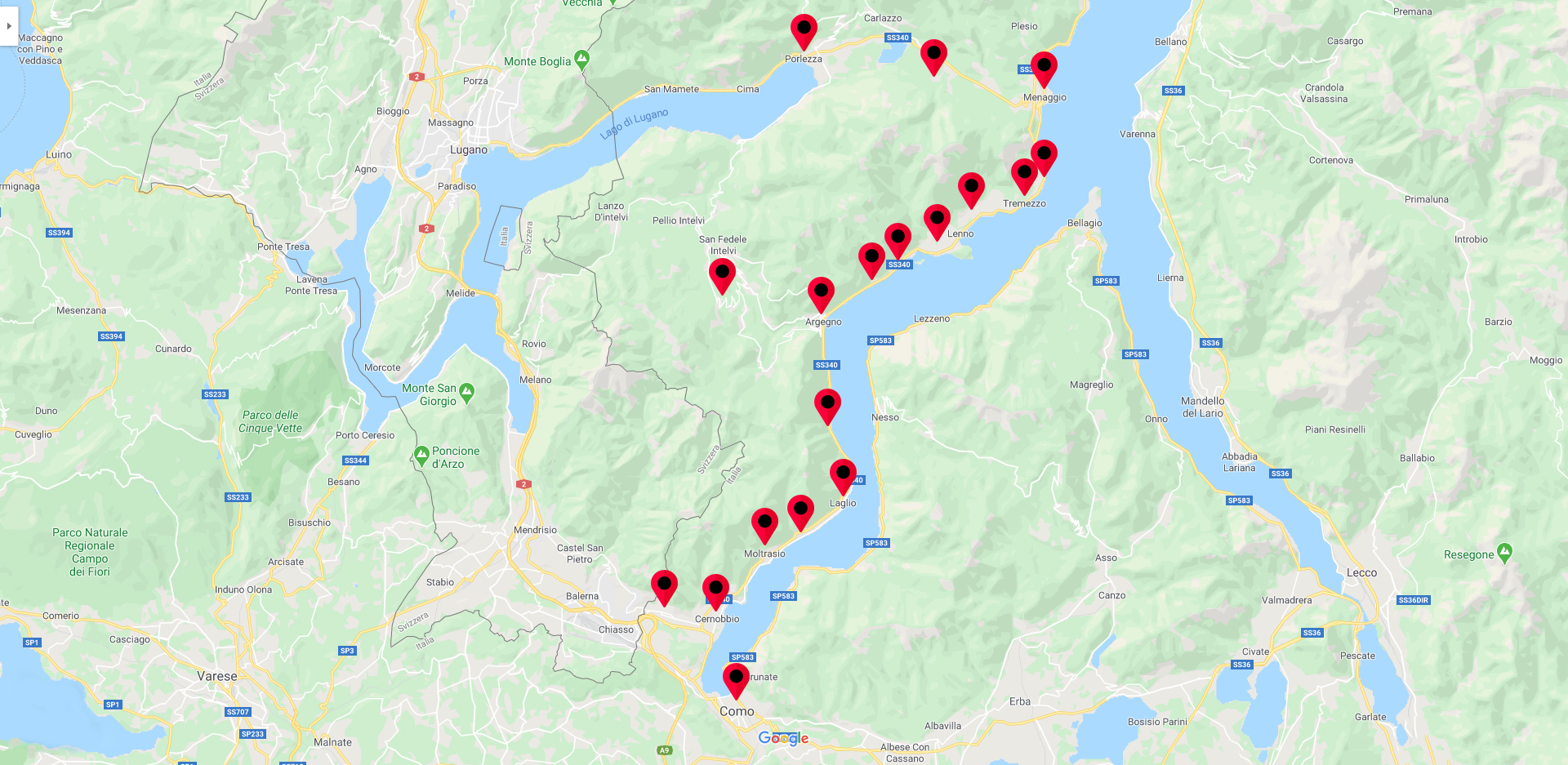 Mappa territorio servito Lagori O. F.